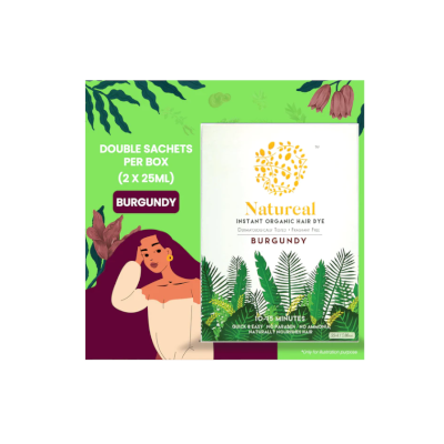 NATUREAL INSTANT ORGANIC HAIR DYE BURGUNDY 2 X 25ML