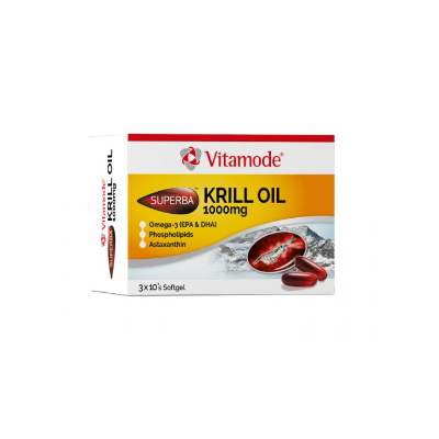 Vitamode Superba Krill Oil 1000mg 30s Omega 3 phospholipids astaxanthin